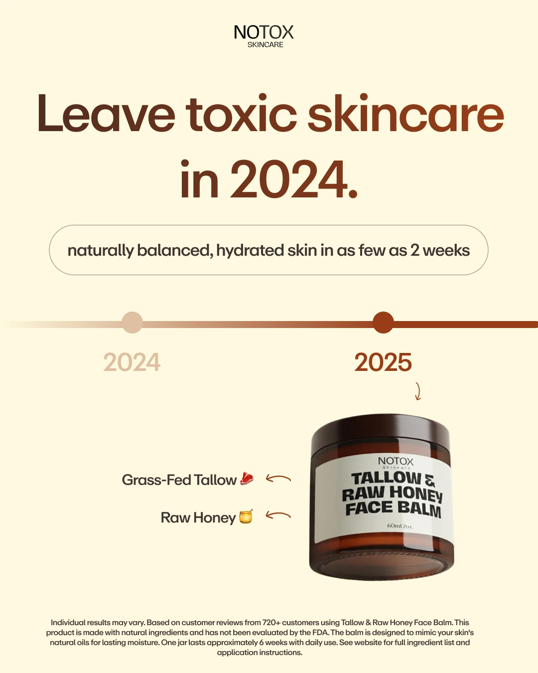Notox skincare ad