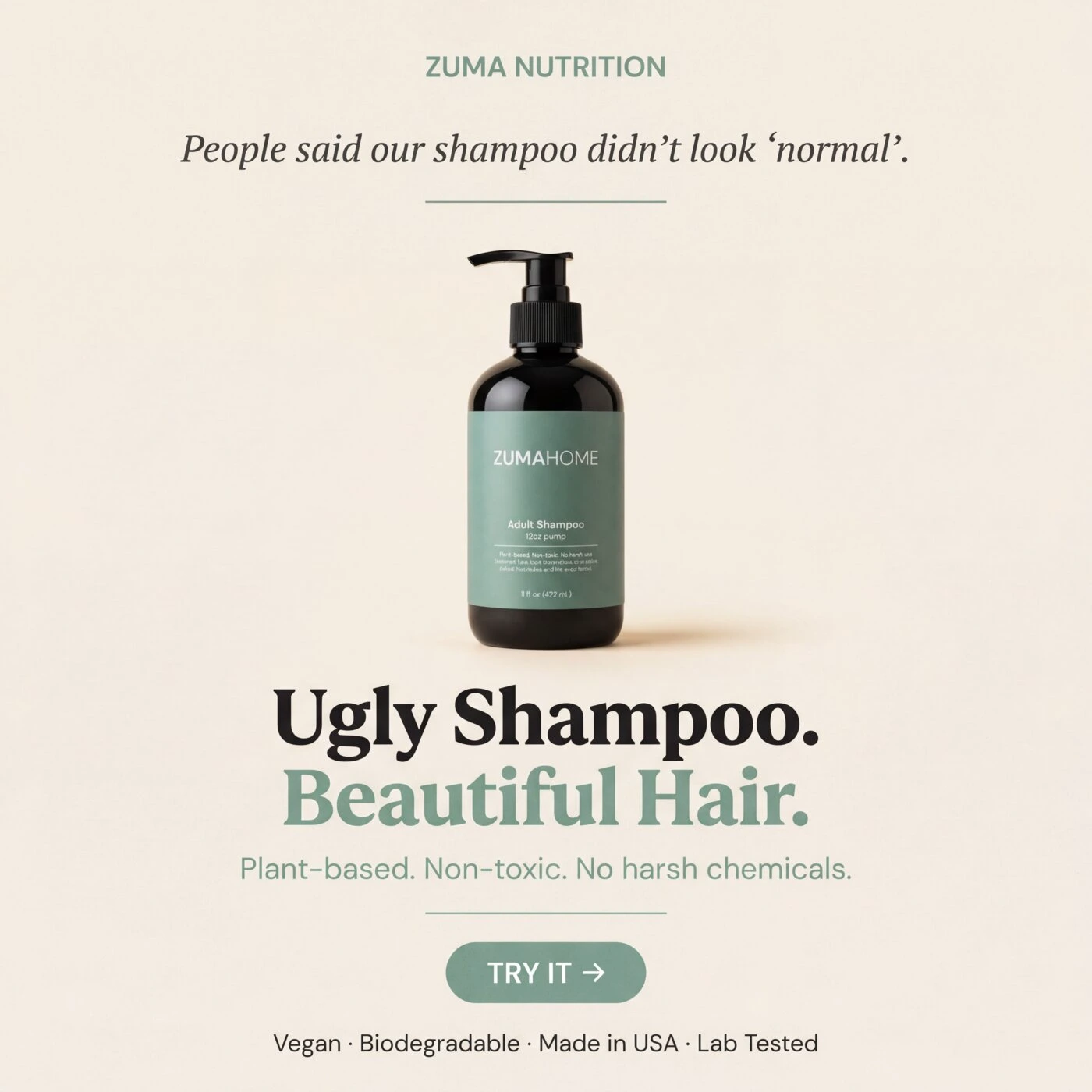 Zuma Nutrition contrarian ad